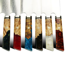Load image into Gallery viewer, Damascus Chef Knife with Resin Wood Handle Japanese - Kitchen Altitude
