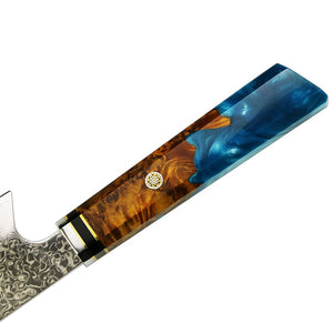 Damascus Chef Knife with Resin Wood Handle Japanese - Kitchen Altitude