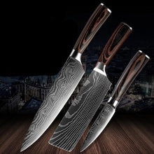 Load image into Gallery viewer, Damascus Kitchen Knife Sets Stainless Steel Pattern Cooking Knives - Kitchen Altitude
