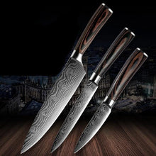 Load image into Gallery viewer, Damascus Kitchen Knife Sets Stainless Steel Pattern Cooking Knives - Kitchen Altitude
