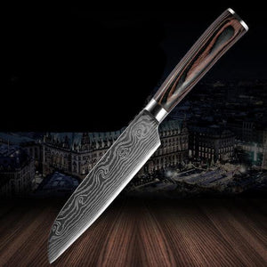 Damascus Kitchen Knife Sets Stainless Steel Pattern Cooking Knives - Kitchen Altitude