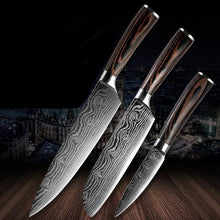 Load image into Gallery viewer, Damascus Kitchen Knife Sets Stainless Steel Pattern Cooking Knives - Kitchen Altitude
