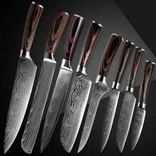 Load image into Gallery viewer, Damascus Kitchen Knife Sets Stainless Steel Pattern Cooking Knives - Kitchen Altitude
