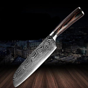 Damascus Kitchen Knife Sets Stainless Steel Pattern Cooking Knives - Kitchen Altitude