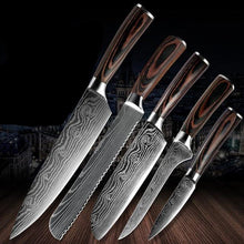Load image into Gallery viewer, Damascus Kitchen Knife Sets Stainless Steel Pattern Cooking Knives - Kitchen Altitude
