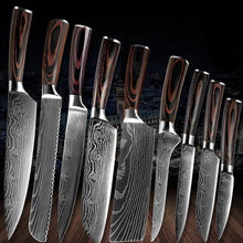 Load image into Gallery viewer, Damascus Kitchen Knife Sets Stainless Steel Pattern Cooking Knives - Kitchen Altitude
